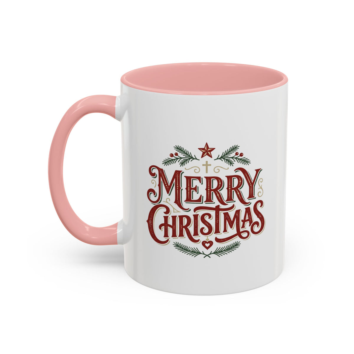 Merry Christmas Accent Coffee Mug (11/15oz) — Festive Holiday Tea & Coffee Cup