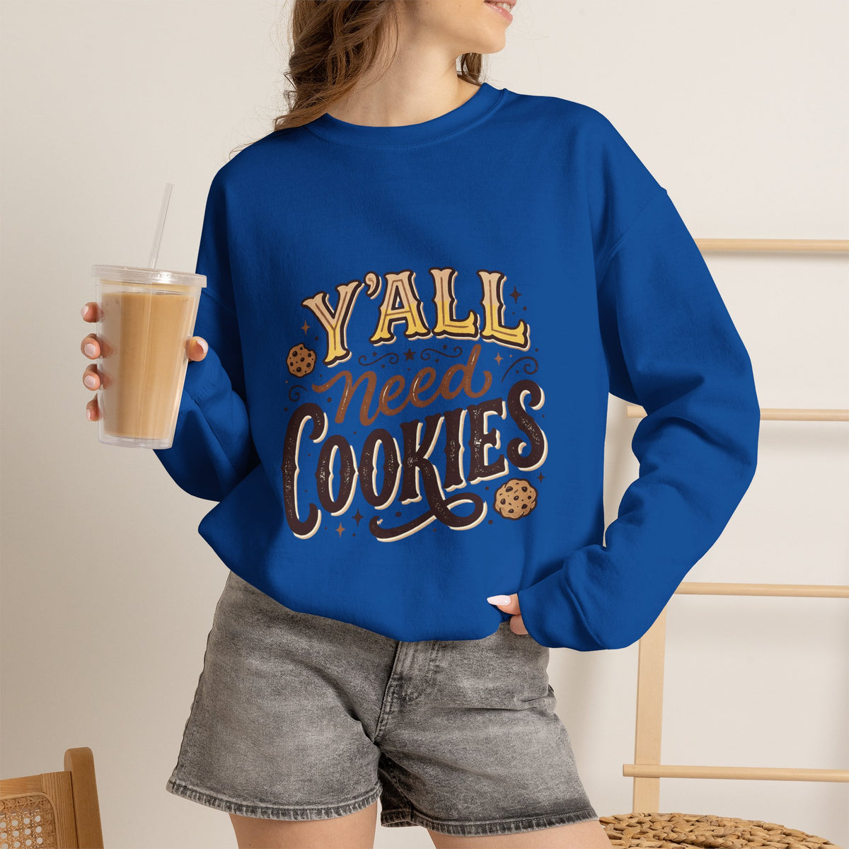 Sweatshirt - "Y'all Need Cookies" Graphic Crewneck