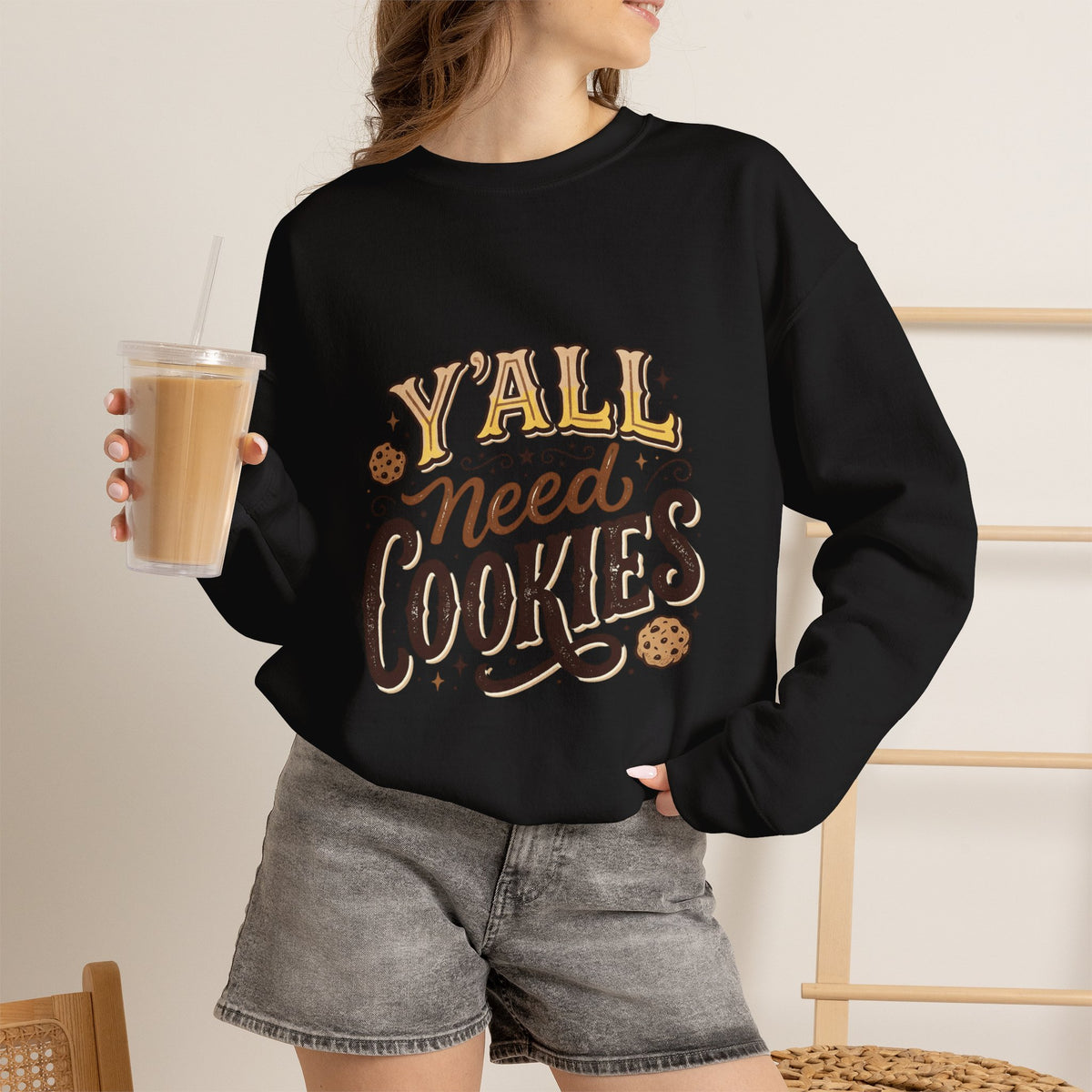 Sweatshirt - "Y'all Need Cookies" Graphic Crewneck