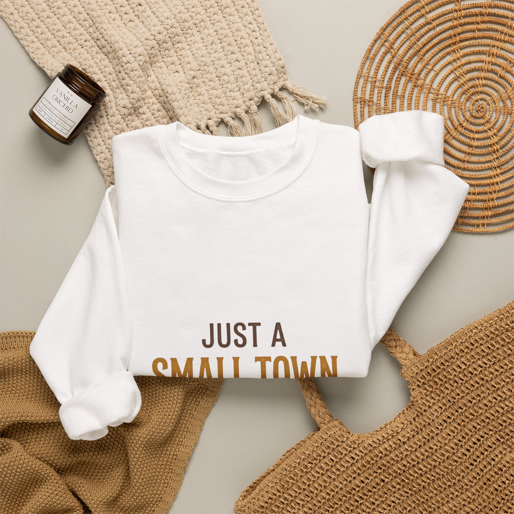 Just A Small Town Baker Sweatshirt — Cozy Crewneck for Home Bakers & Bakery Owners