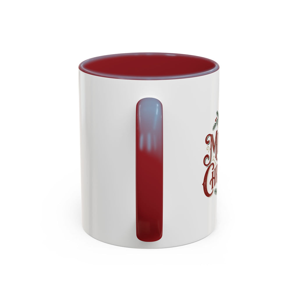 Merry Christmas Accent Coffee Mug (11/15oz) — Festive Holiday Tea & Coffee Cup