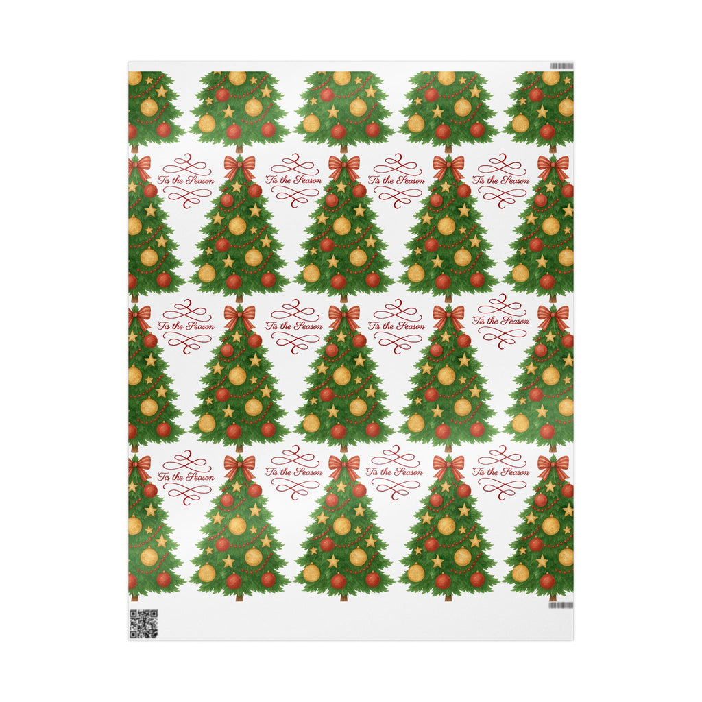 Christmas Tree Wrapping Paper – Festive Holiday Gift Wrap with 'Tis the Season' Design