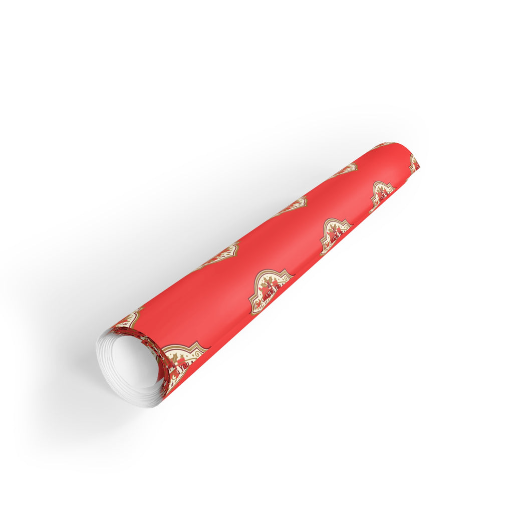 Christmas Gift Wrap Roll — Red 'Merry Christmas' Pattern