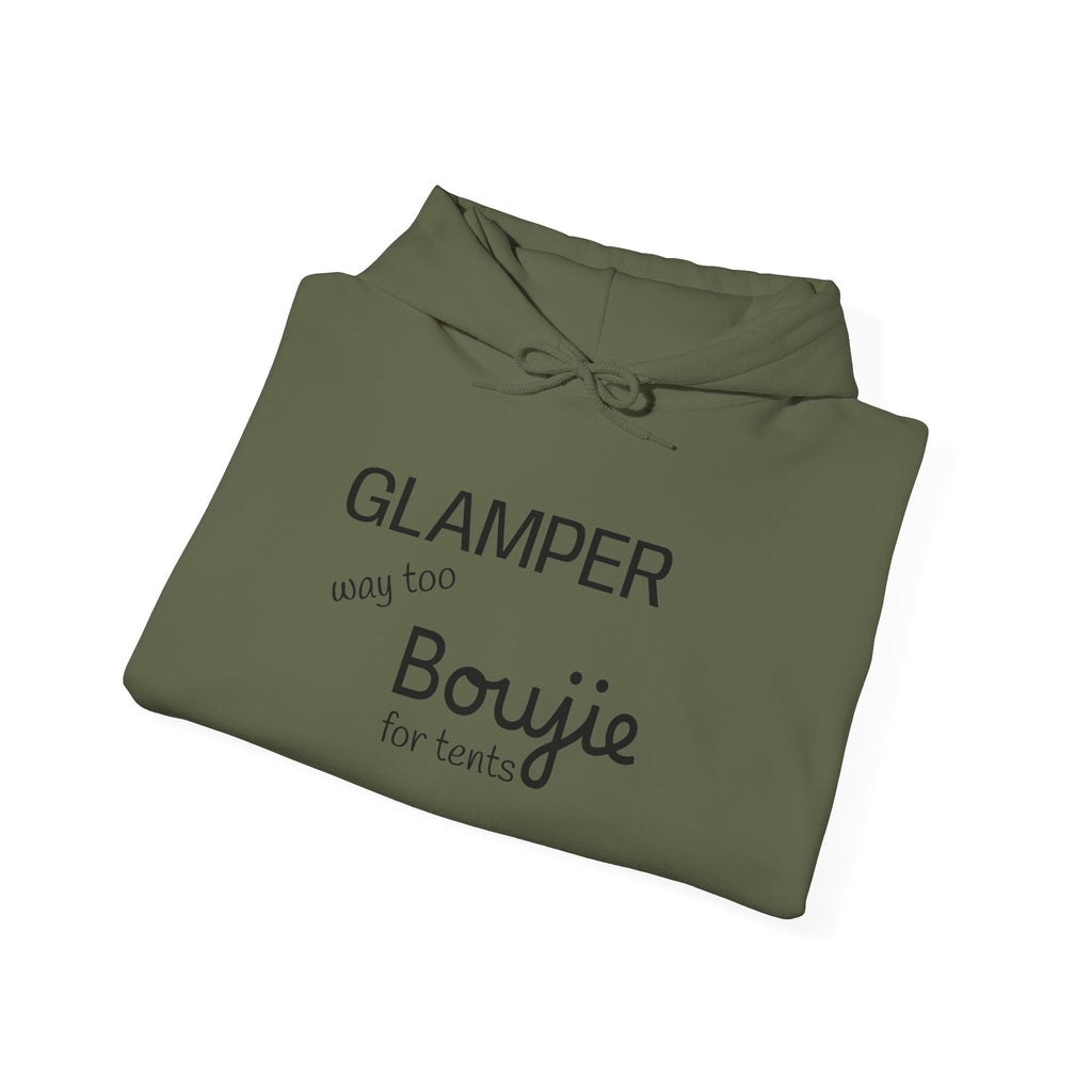 Hoodie — "Glamper: Boujie for Tents" Cozy Camping Hoodie