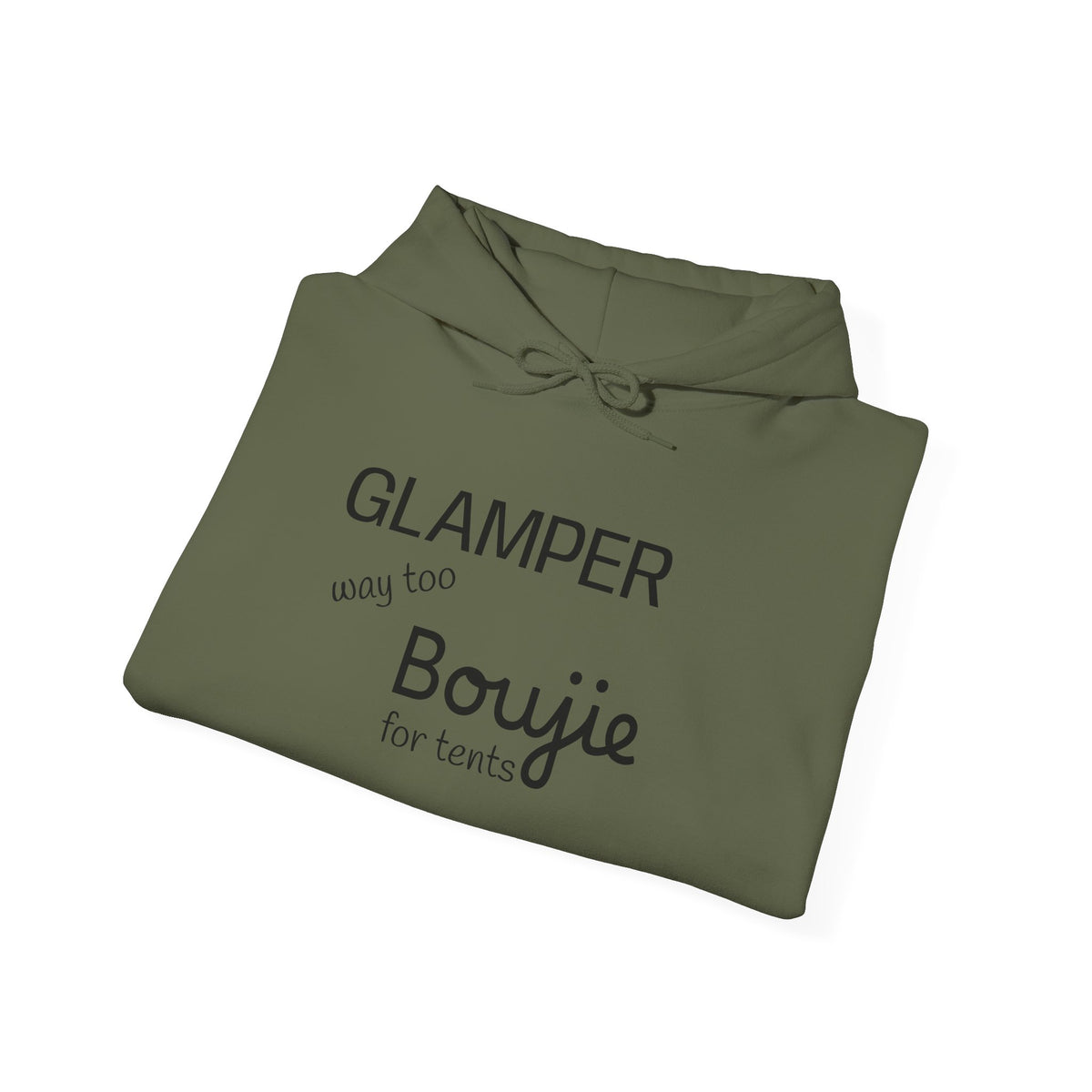 Hoodie — "Glamper: Boujie for Tents" Cozy Camping Hoodie
