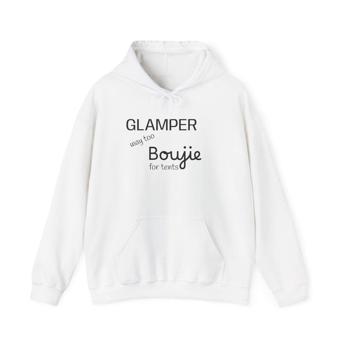 Hoodie — "Glamper: Boujie for Tents" Cozy Camping Hoodie