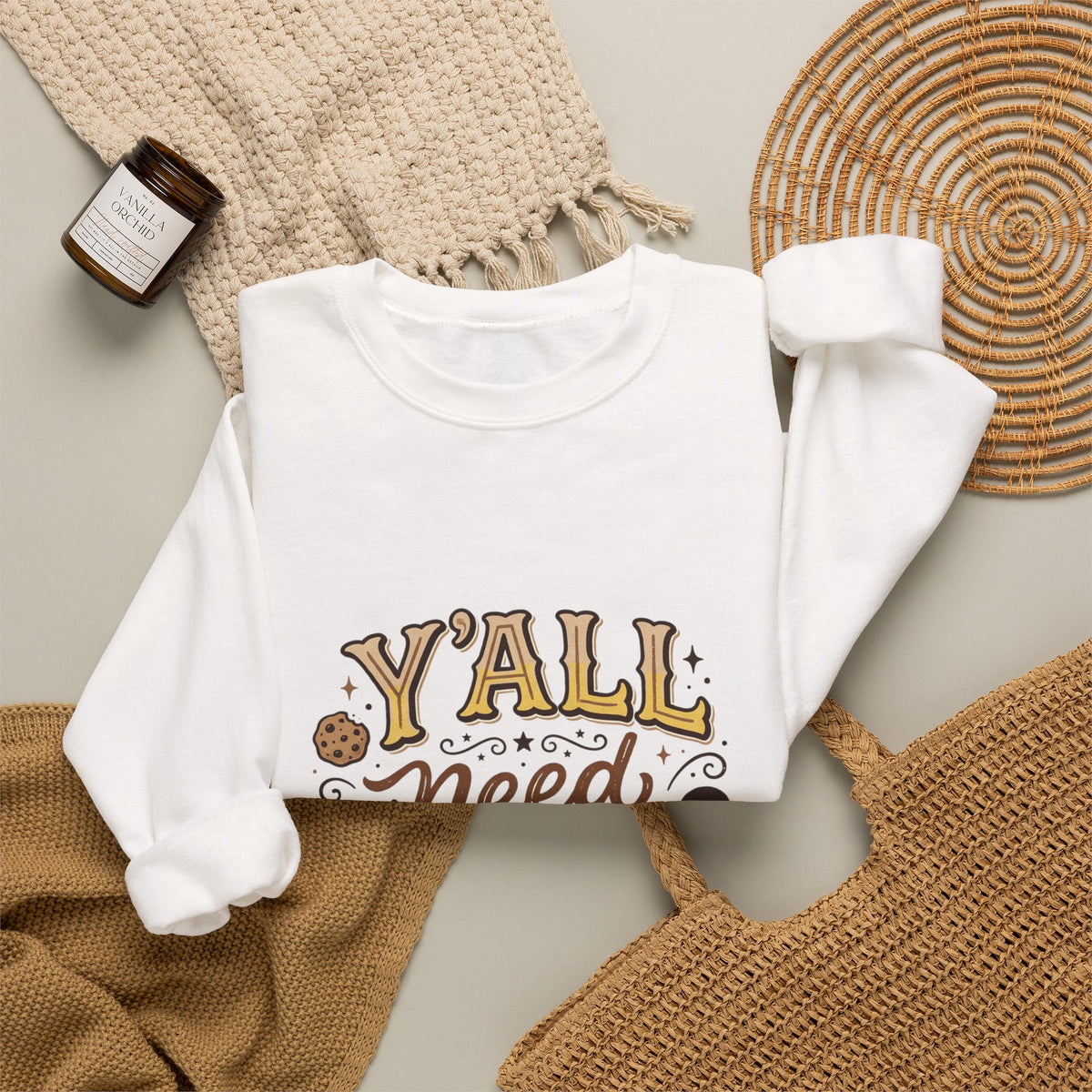 Sweatshirt - "Y'all Need Cookies" Graphic Crewneck