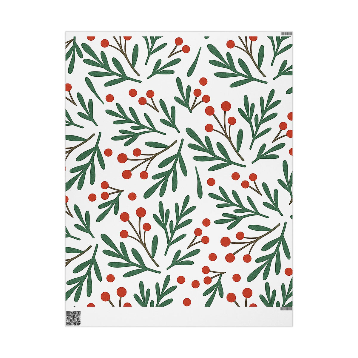 Holiday Berry Wrapping Paper — Festive Greenery Gift Wrap (Christmas)