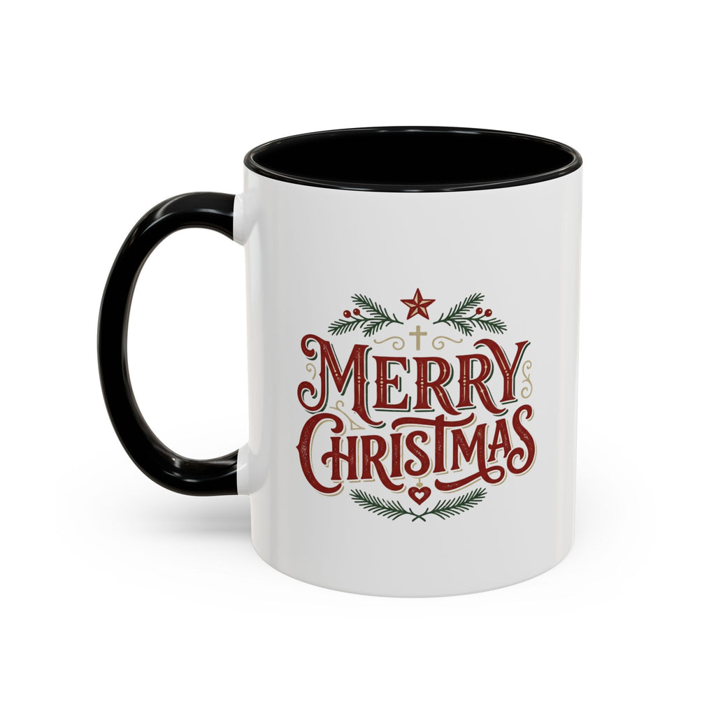 Merry Christmas Accent Coffee Mug (11/15oz) — Festive Holiday Tea & Coffee Cup