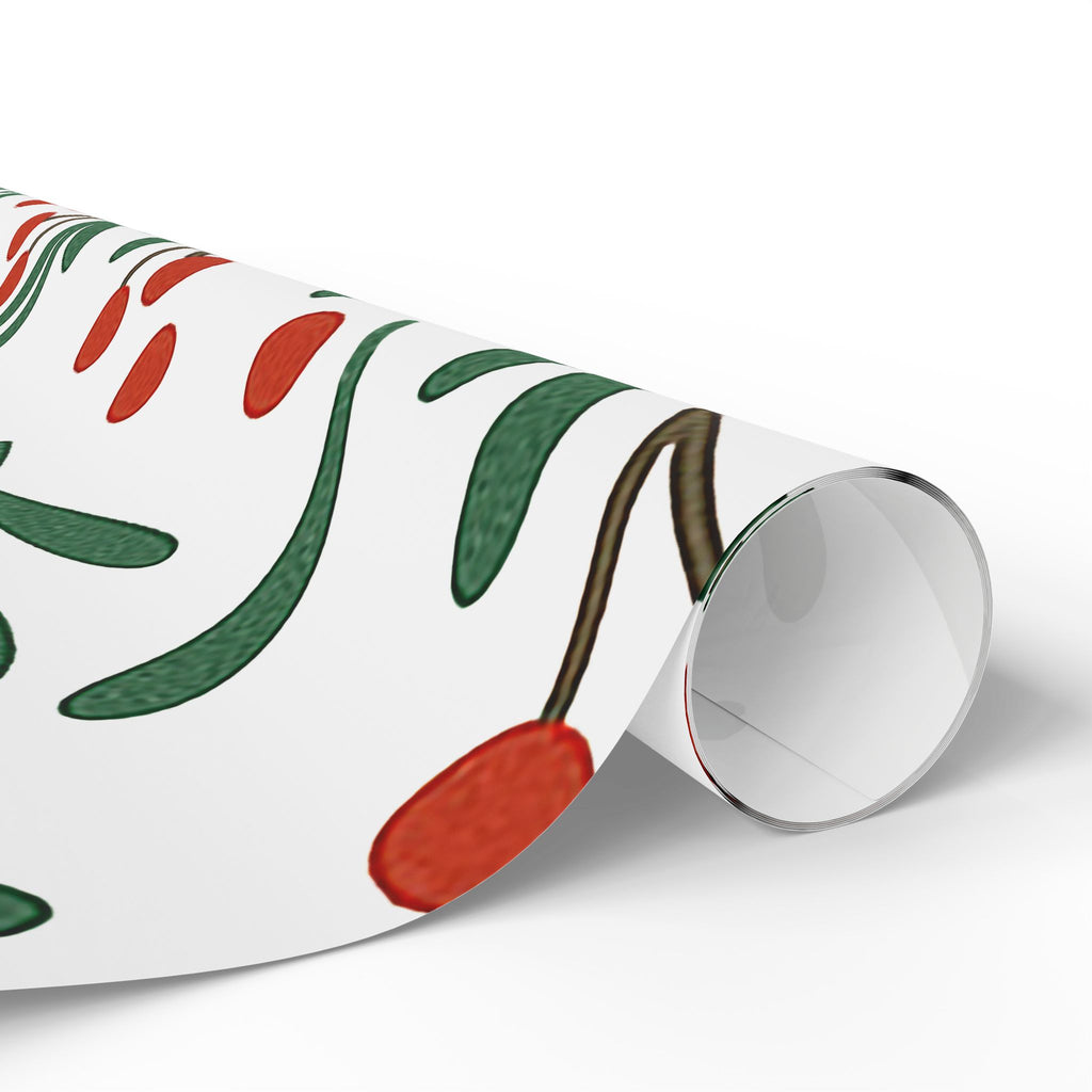 Holiday Berry Wrapping Paper — Festive Greenery Gift Wrap (Christmas)