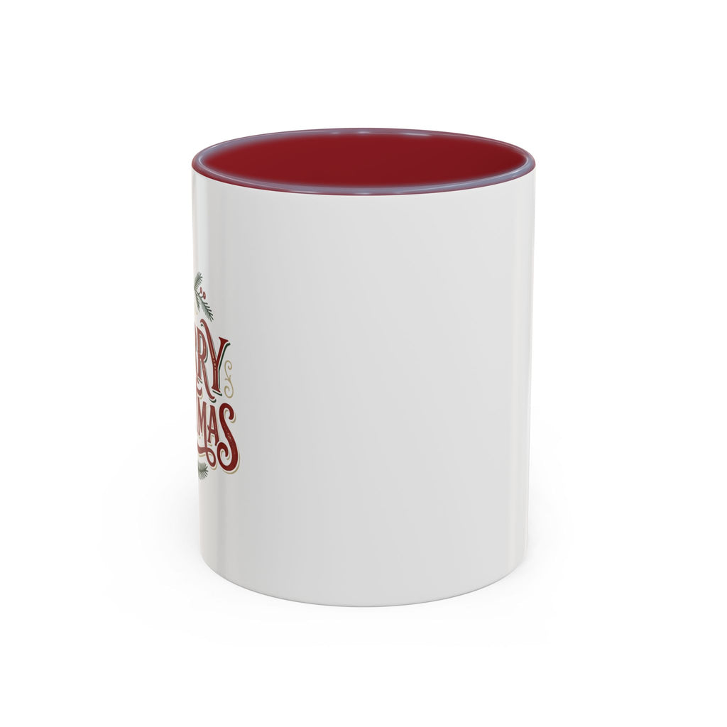 Merry Christmas Accent Coffee Mug (11/15oz) — Festive Holiday Tea & Coffee Cup
