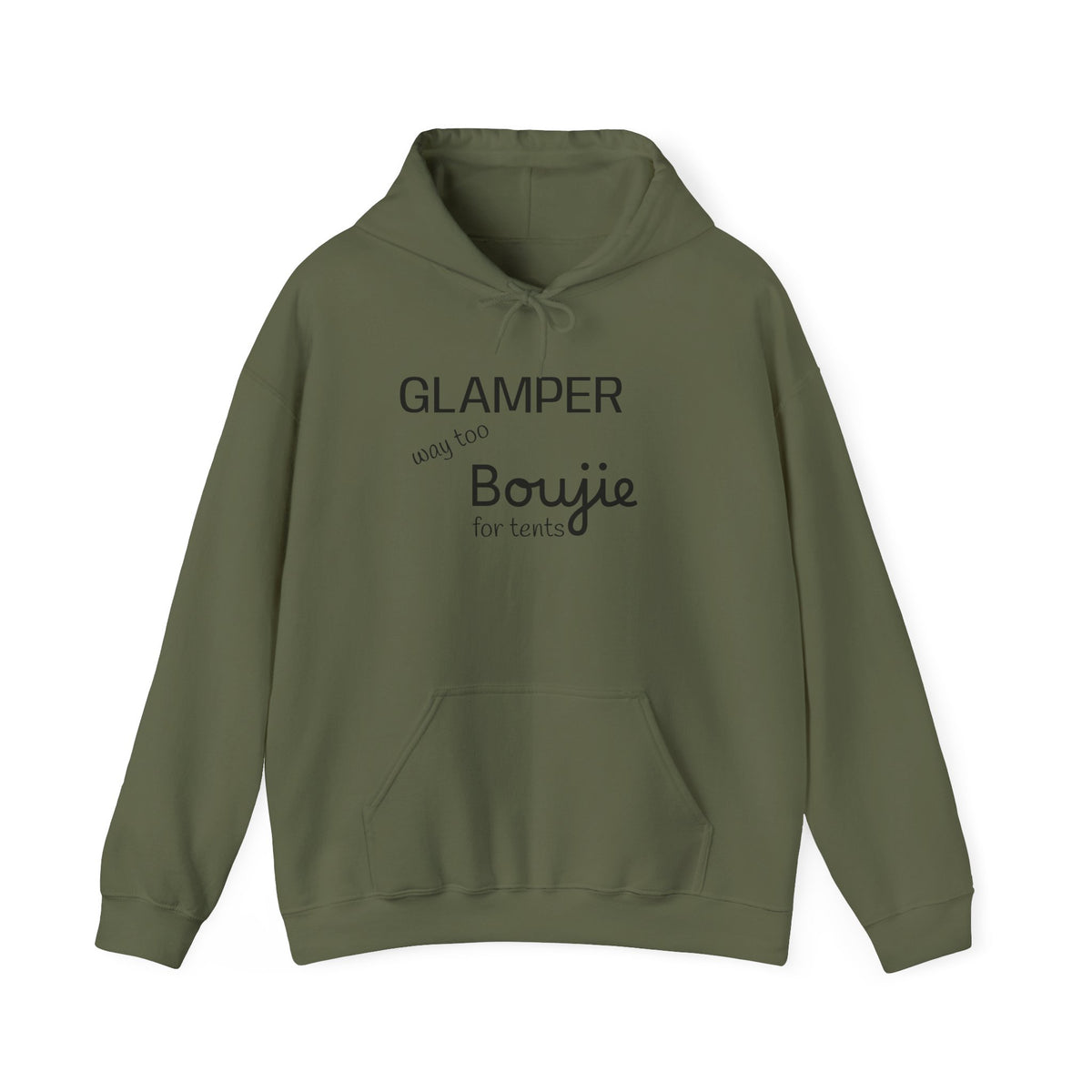 Hoodie — "Glamper: Boujie for Tents" Cozy Camping Hoodie