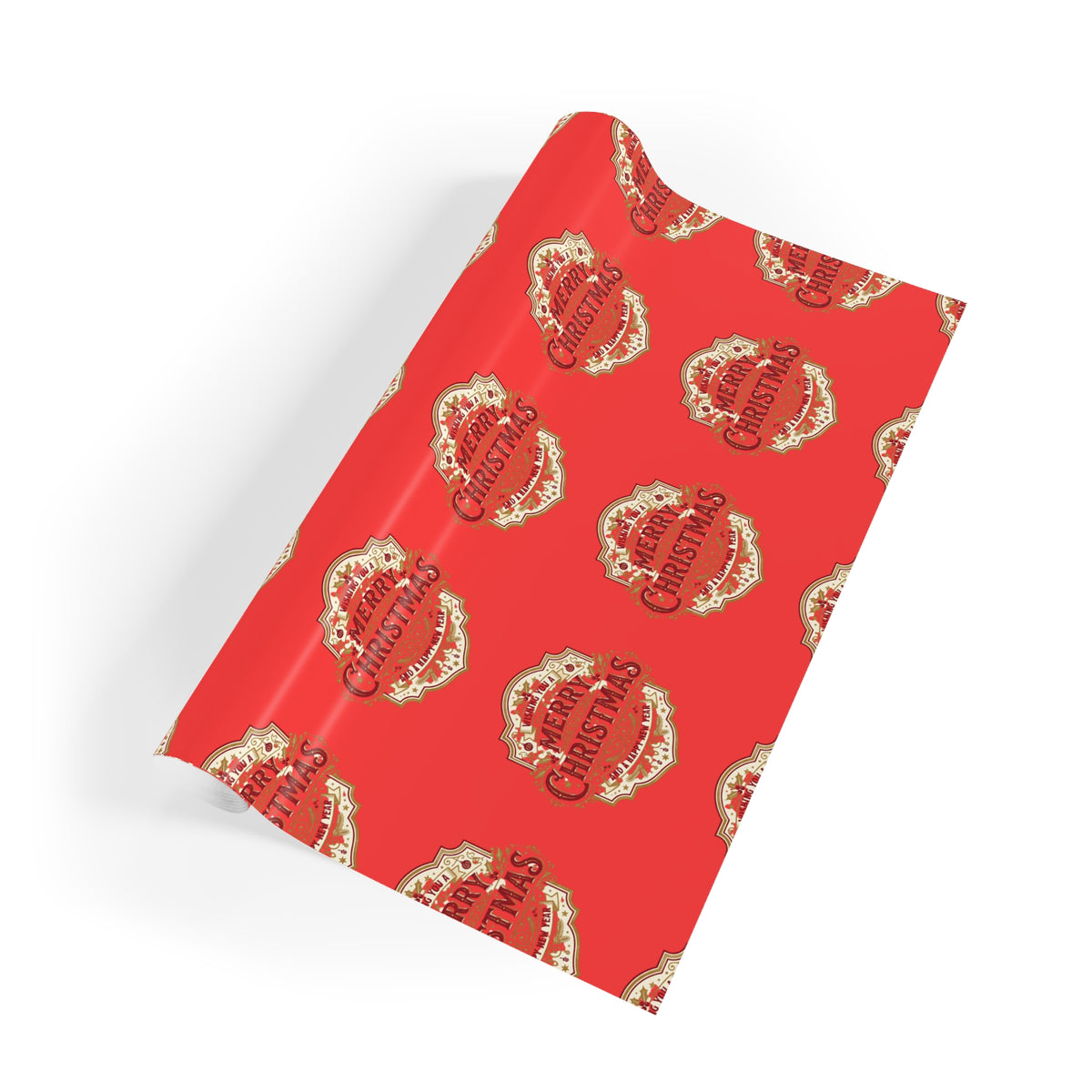 Christmas Gift Wrap Roll — Red 'Merry Christmas' Pattern