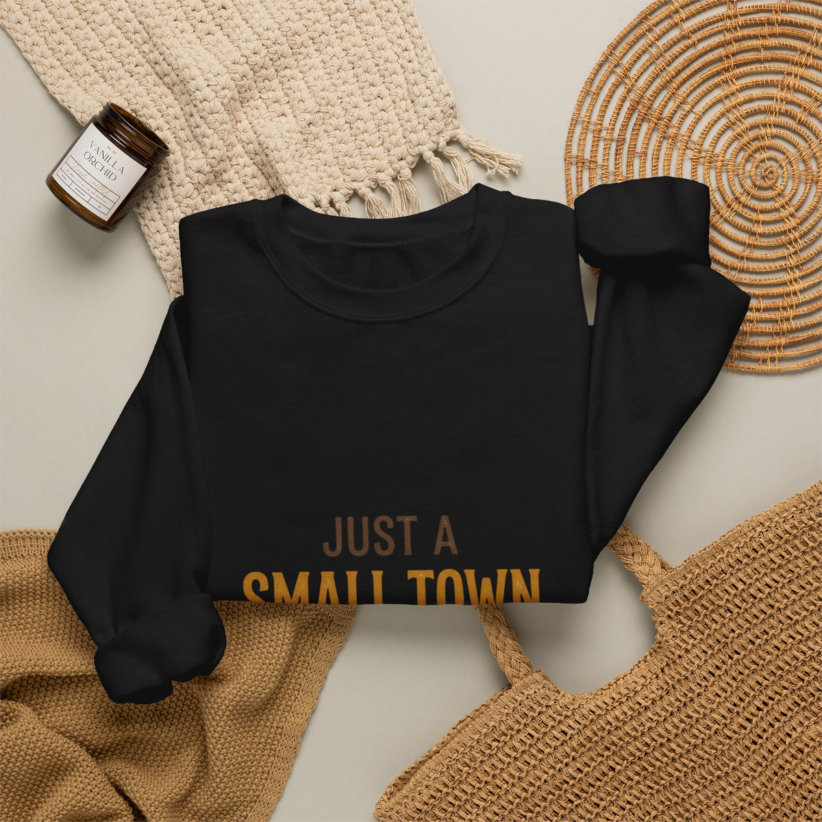 Just A Small Town Baker Sweatshirt — Cozy Crewneck for Home Bakers & Bakery Owners